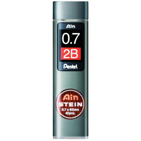 Pentel C277-2BO - Recambio de Minas para portaminas 0,7 mm 2B , negro