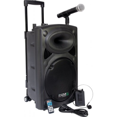 Ibiza Sound PORT12VHF- BT - Megafonia portatil 700 W, USB Bluetooth , color negro