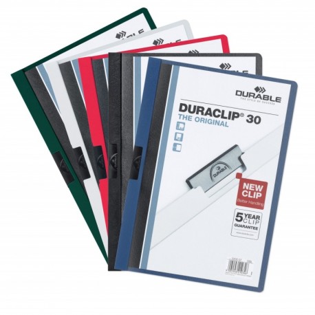 Durable Duraclip- 5 dossieres fastener, capacidad: 30 hojas, color multicolor