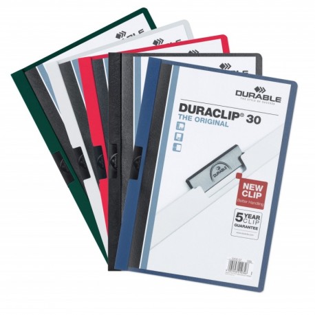 Durable Duraclip- 5 dossieres fastener, capacidad: 30 hojas, color multicolor