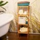 Relaxdays 10013497 Estanterí­a bambú para baño, 4 Niveles, Natural, 33x33x110 cm
