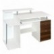 hjh OFFICE STELLA 673951, Escritorio mesa de ordenador con cajonera bandeja para teclado, madera blanco / nogal