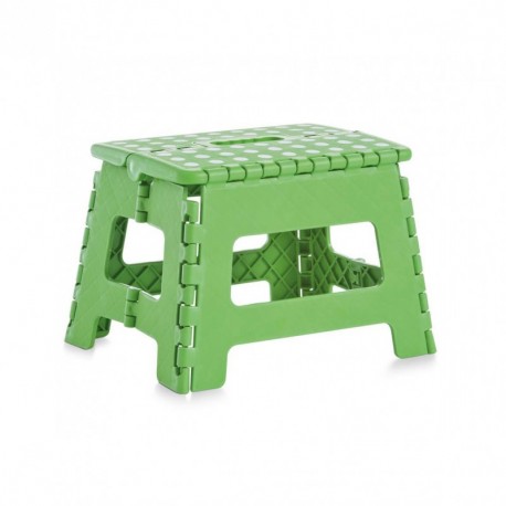 Zeller 99163 - Taburete de plástico plegable, 32 x 25 x 22 cm, color verde