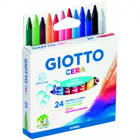 Giotto Cera 282200 - Estuche 24 ceras redondas de colores