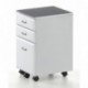 Hjh OFFICE 673801 Cajonera con ruedas EKON plateado para escritorio