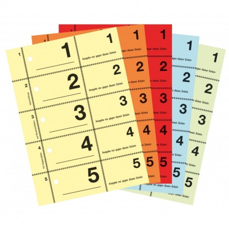 Avery Zweckform 867-5 - Cuaderno con números para guardarropa tamaño A6, números 1 a 500, 5 unidades , disponible en 5 color