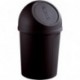 Helit - Papelera con tapa basculante 13 l, redonda, PP , color negro