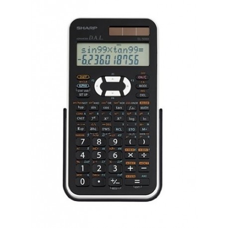 Sharp EL-506XB - Calculadora bolsillo, Científico, Negro, Color blanco, 24/10, Battery/Solar, LR44 