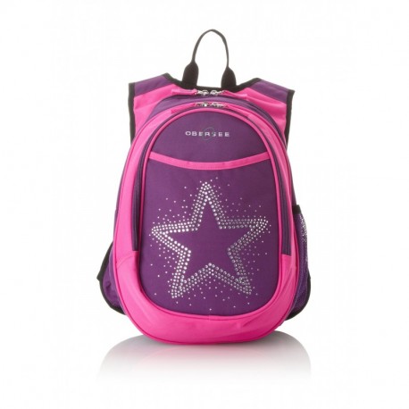 Obersee Kids - Mochila preescolar todo en uno con bolsa isotérmica, con estrella de llamativos diamantes Rhinestone