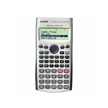 Casio FC-100V Bolsillo - Calculadora Bolsillo, Calculadora financiera, 4 líneas, Flash, Batería, Gris 