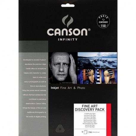 Canson infinity Discovery Pack Fine Art 200004876 - Papel fotográfico A4, 9 hojas , color blanco
