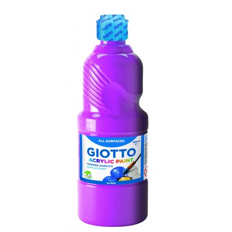 Giotto-533710 Témpera acrílica, Botella de 500 ML. Color Magenta, 533710 