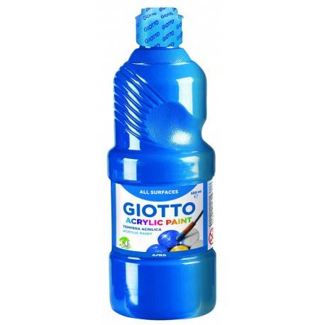 Giotto-533715 Farbe, 500 ML, Témpera, Color Azul Cyan 533715 