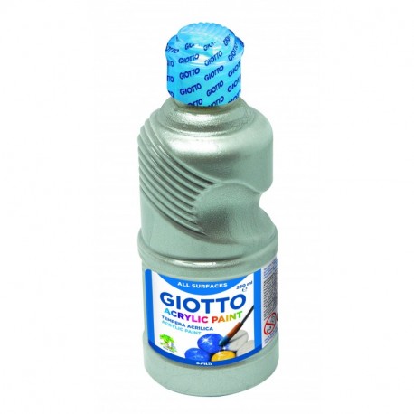 Giotto-0533900 Témpera acrílica, 250 ML, Color Plata, 533900 