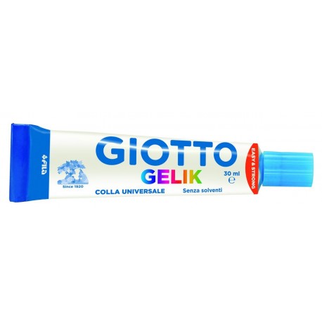 Giotto - Pegamento universal en tubo de 30 ml gelik- lavable con agua-ideal para papel, fotos, cartulina