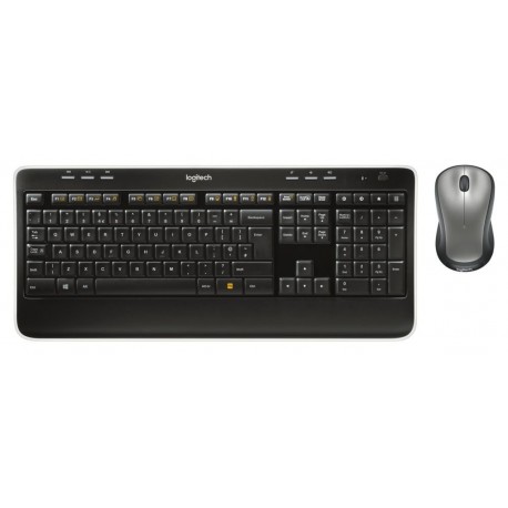 Logitech MK520 - Pack de teclado y ratón inalámbricos ratón óptico, teclado QWERTY español, 2,4GHz , negro