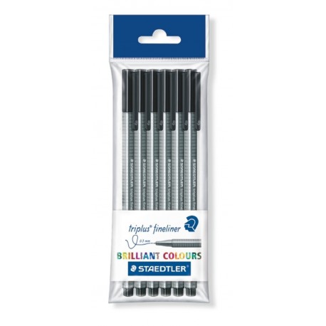 Staedtler 334-9 PB6 - Rotulador de punta fina 6 unidades , color negro