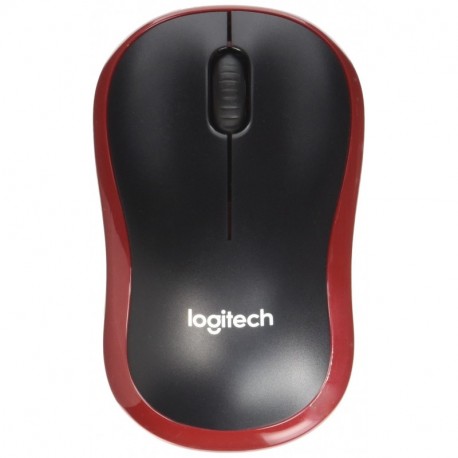 Logitech M185 - Ratón inalámbrico Óptico, 2.4 GHz, USB , rojo