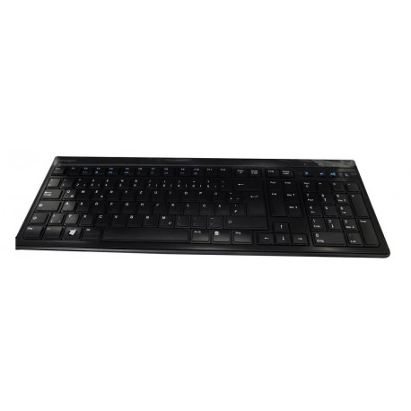 Kensington Advance Fit Full-Size Slim - Teclado QWERTZ USB, Portátil, oficina, 1.9 m Negro