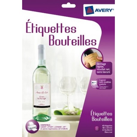 Avery C9269-10 - Etiquetas para botellas 40 unidades, 120 x 90 mm 