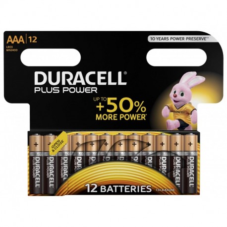 Duracell Plus Power Pilas Alcalinas AAA, paquete de 12