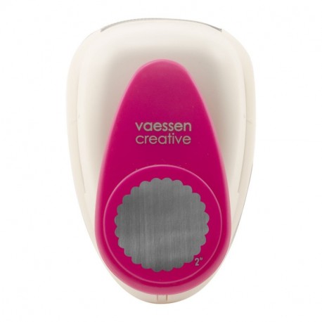 Vaessen Creative Perforadora Círculo Festoneado Grande 50.2 mm, Metal, Plástico, Multicolor, 12.7x8.5x6.7 cm