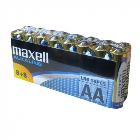 Maxell 141529 - Pilas alcalinas LR06, 1, 5 V, 16 unidades 