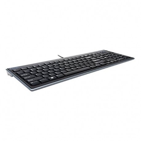 Kensington 948067 Advance Fit - Teclado Fino y Silencioso con Cable de Tamaño Normal, con Teclas Multimedia para Control del 