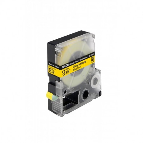 Epson LC3YBW9 - Cinta adhesiva resistente para etiquetadora, negro/amarillo