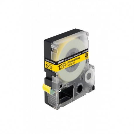 Epson LC4YBW9 - Cinta adhesiva resistente para etiquetadora, color negro y amarillo