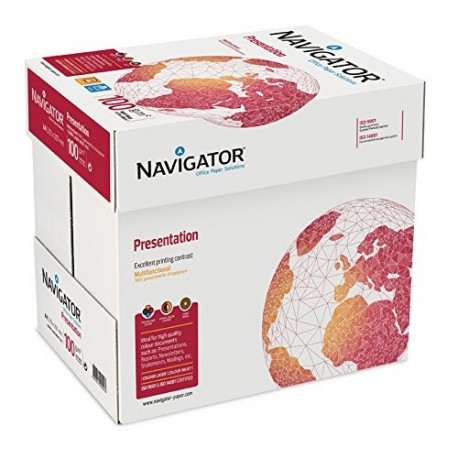 Navigator Presentation - Papel multifunción, 5 paquetes, 2500 hojas A4, 100 g/m2 , color blanco