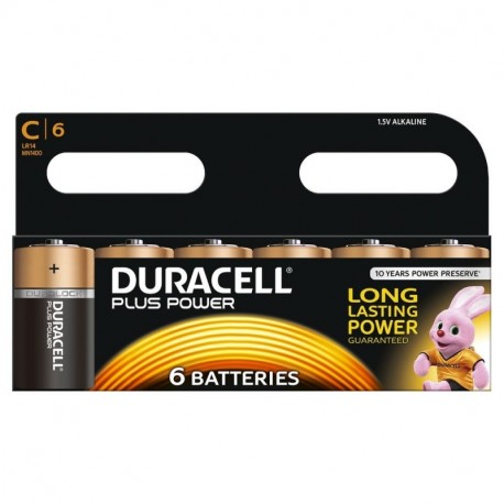 Duracell MN1400B6 Plus Power - Pilas tipo C pack de 6 