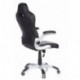 hjh OFFICE Racer Sport Silla giratoria, Piél sintética, Negro y Gris, 47.00x54.00x133.00 cm