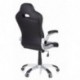 hjh OFFICE Racer Sport Silla giratoria, Piél sintética, Negro y Gris, 47.00x54.00x133.00 cm