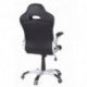 hjh OFFICE Racer Sport Silla giratoria, Piél sintética, Negro y Gris, 47.00x54.00x133.00 cm