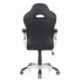 hjh OFFICE Racer Sport Silla giratoria, Piél sintética, Negro y Gris, 47.00x54.00x133.00 cm