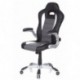 hjh OFFICE Racer Sport Silla giratoria, Piél sintética, Negro y Gris, 47.00x54.00x133.00 cm