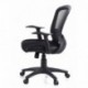 HJH Office - 668020 silla de oficina FLYER 10 tejido de malla negro, asiento acolchado, muy cómodo, con soporte lumbar ajusta