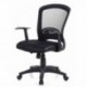 HJH Office - 668020 silla de oficina FLYER 10 tejido de malla negro, asiento acolchado, muy cómodo, con soporte lumbar ajusta