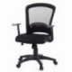 HJH Office - 668020 silla de oficina FLYER 10 tejido de malla negro, asiento acolchado, muy cómodo, con soporte lumbar ajusta