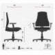 HJH Office - 668020 silla de oficina FLYER 10 tejido de malla negro, asiento acolchado, muy cómodo, con soporte lumbar ajusta