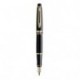 Waterman Expert - Pluma estilográfica y estuche adornos dorados, punta media , color negro