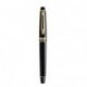 Waterman Expert - Pluma estilográfica y estuche adornos dorados, punta media , color negro