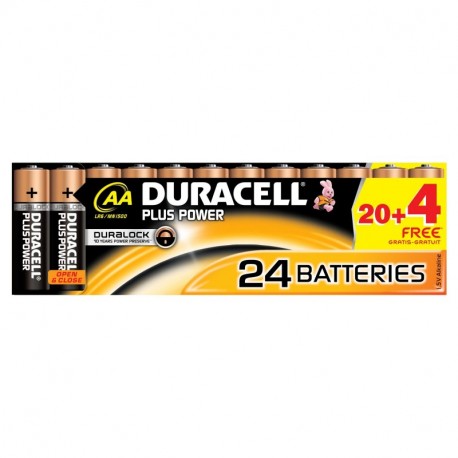 Duracell Plus Power - Pilas Alcalino, Cilíndrico, AA, Negro, Cobre 