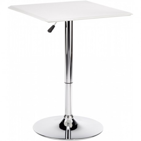 AMSTYLE Design Altona - Mesa alta con tablero de DM 60 x 60 cm, con funda de cuero de imitación , color blanco