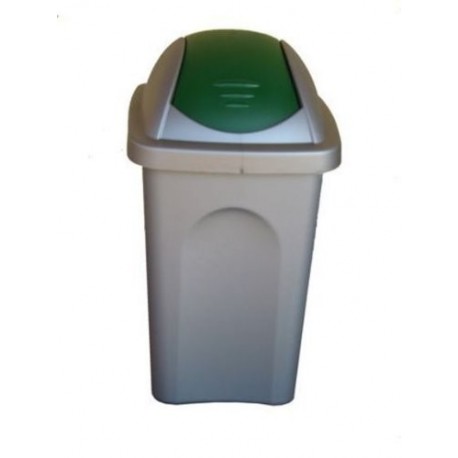 Asekible - Papelera 30l. tapa basculante verde