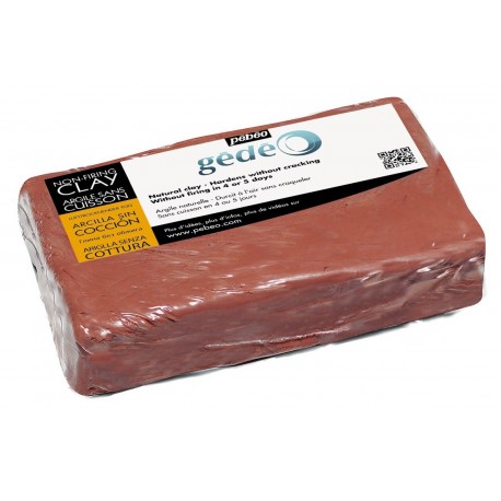 Pébéo 766301 Modelado Arcilla sin cocción Rojo, pan de 1,5 kg