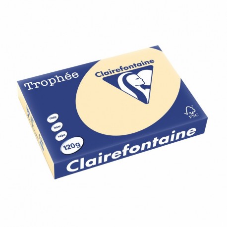 Clairefontaine Trophée 1203C - Resma de papel, 250 hojas, A4, 21 x 29.7 cm, color beige arena