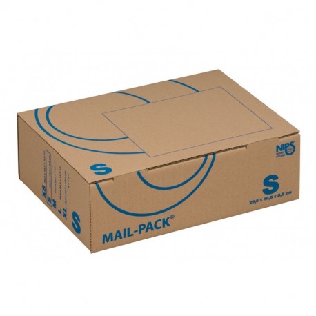 Nips 141311162 Mail-Pack Basic - Caja para envíos, tamaño pequeño, 20 unidades, 255 x 185 x 85 mm, color marrón