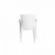 PRO GARDEN Progarden 8330005 - Silla resina ratán, respaldo alto, eden, color blanco